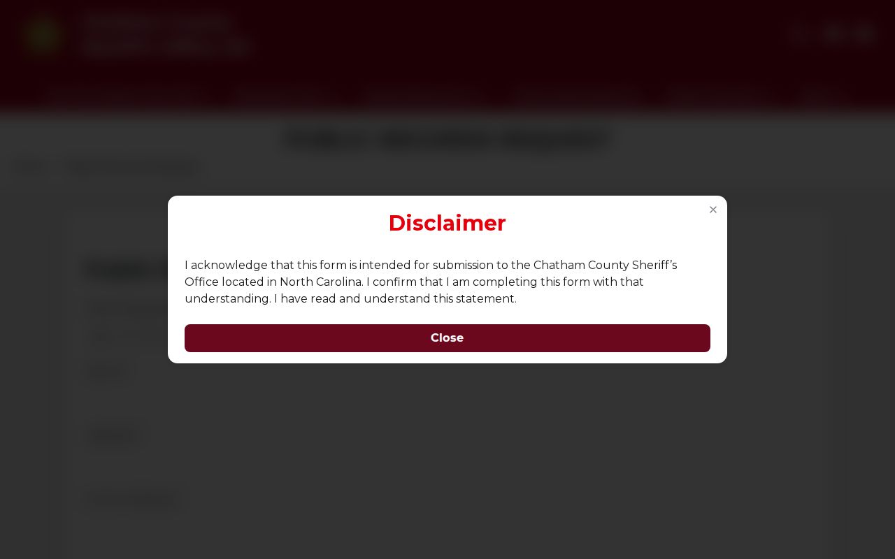 Chatham County Detention Center release record request form